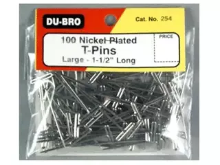 100 Nickel Plated T-Pins, 1-1/2″