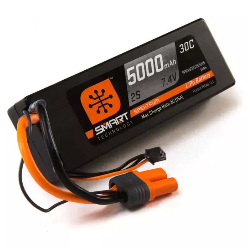 2 Cell 5000mAh 7.4V 30C Smart Lipo Hardcase IC5