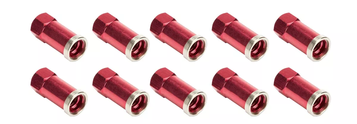 Allstar Performance Quick Change Cover Nuts - Long - Red (Set of 10)