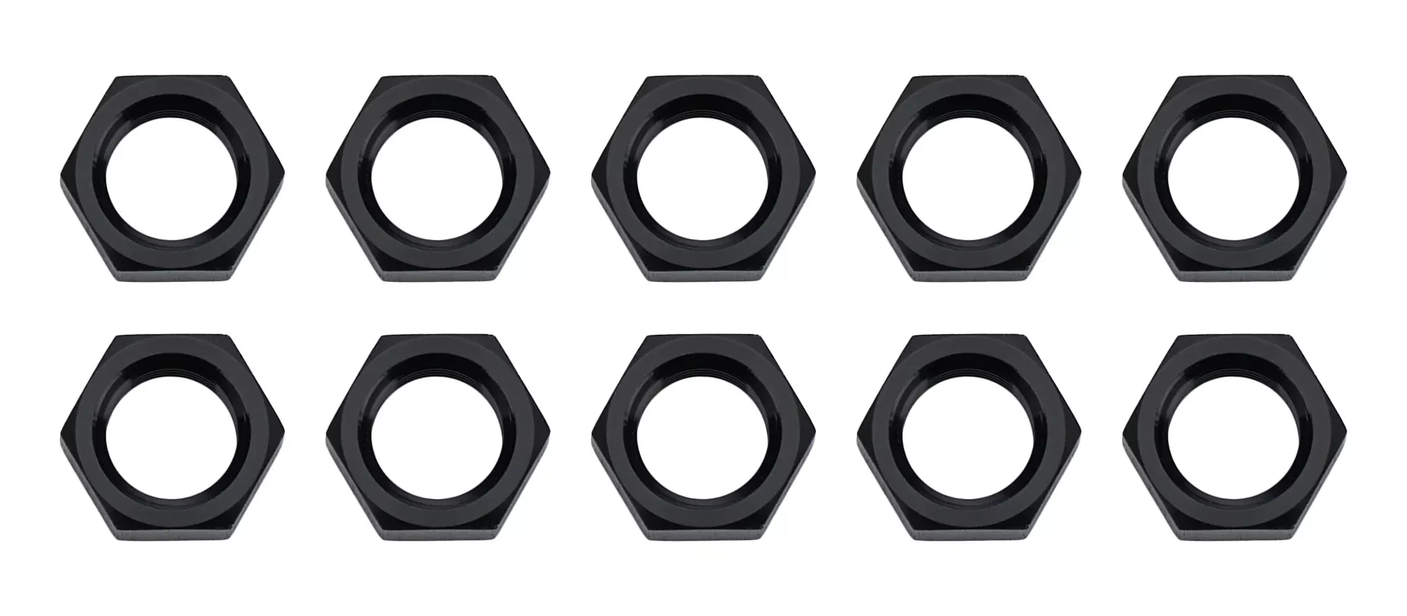 Allster Performance Bulkhead Fitting Nut -3 AN - Black (10 Pack)