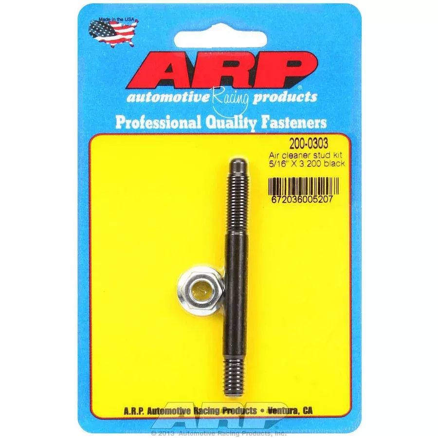 ARP Air Cleaner Stud - 3.200" Long - Chromoly - Black Oxide