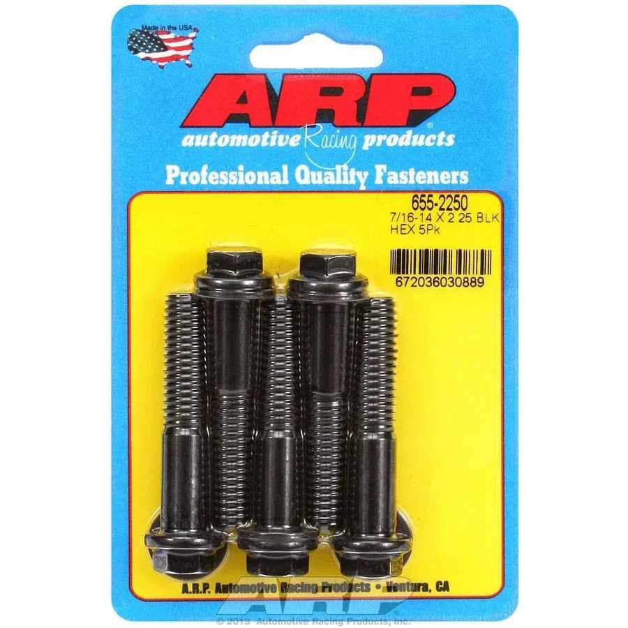 ARP Bolt - 2.250" Long - Hex Head - Chromoly - Black Oxide - Universal - (Set of 5)