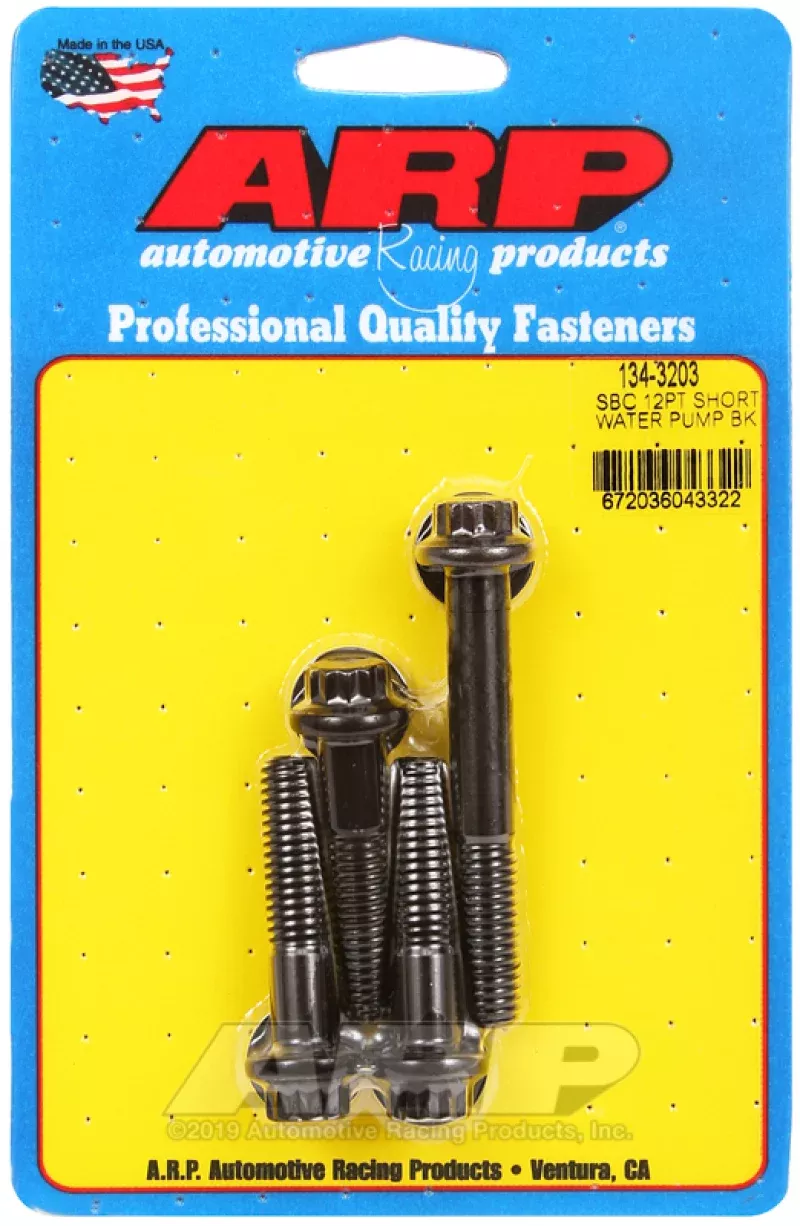 ARP Water Pump Bolt Kit - Chromoly - Black Oxide - Small Block Chevy
