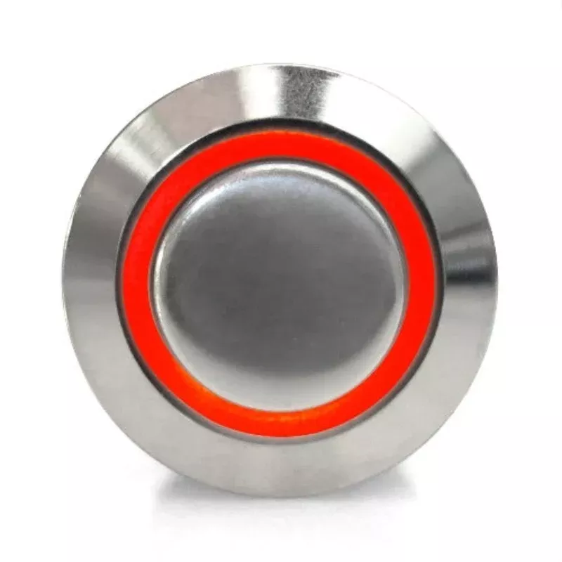 AutoLoc 16mm Latching Billet Button with LED Red Ring