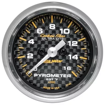 AutoMeter 2-1/16" Carbon Fiber 1600 Degree Pyrometer