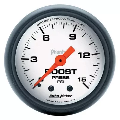 AutoMeter 2-1/16" Phantom Boost Gauge 0-15 psi