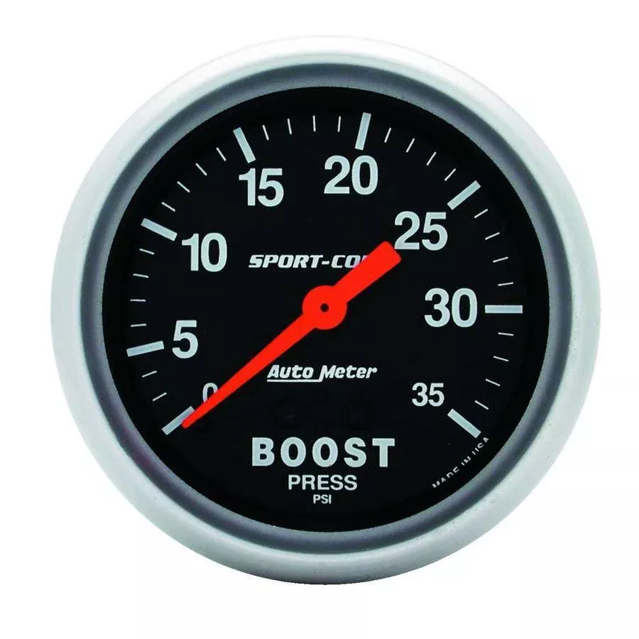 AutoMeter Sport-Comp Gauge, Boost-Pressure, 0-35 PSI/Mechanical