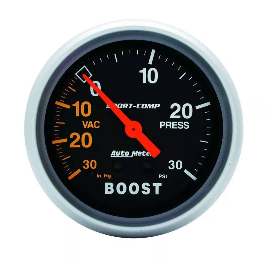 AutoMeter Sport-Comp Gauge, Boost-Vacuum, 30-30/Mechanical