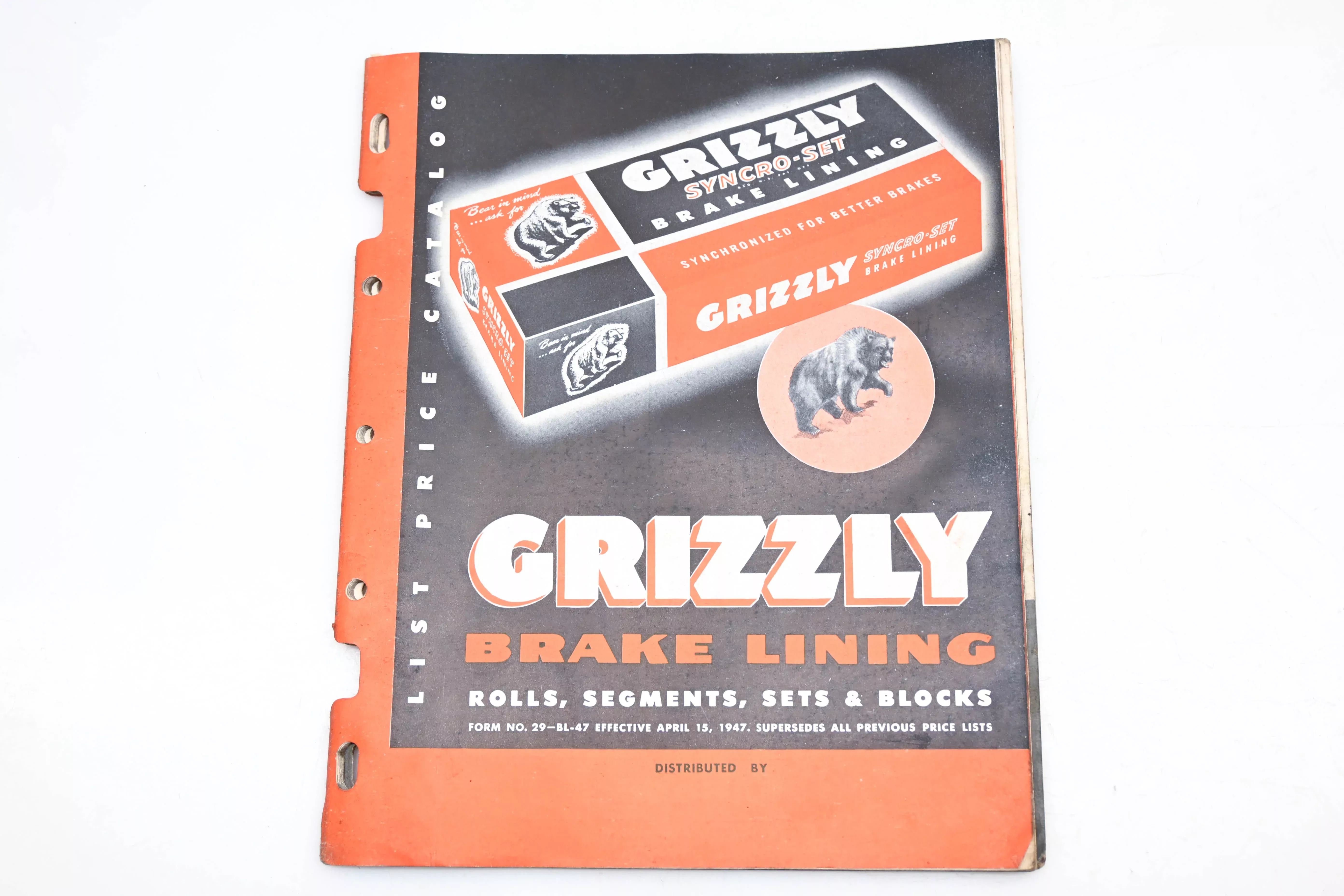 Grizzly 29-BL-47 Brake Lining Catalog