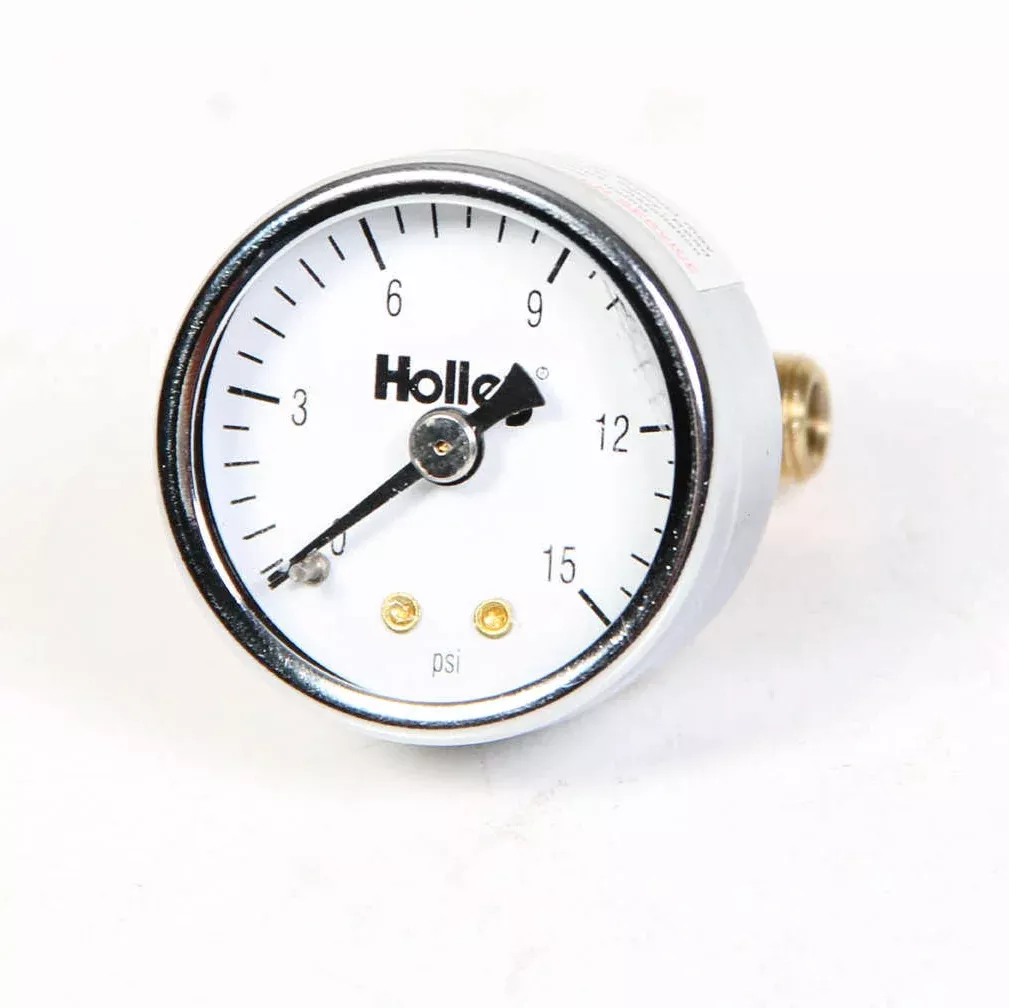 Holley Fuel Pressure Gauge, 0-15 psi