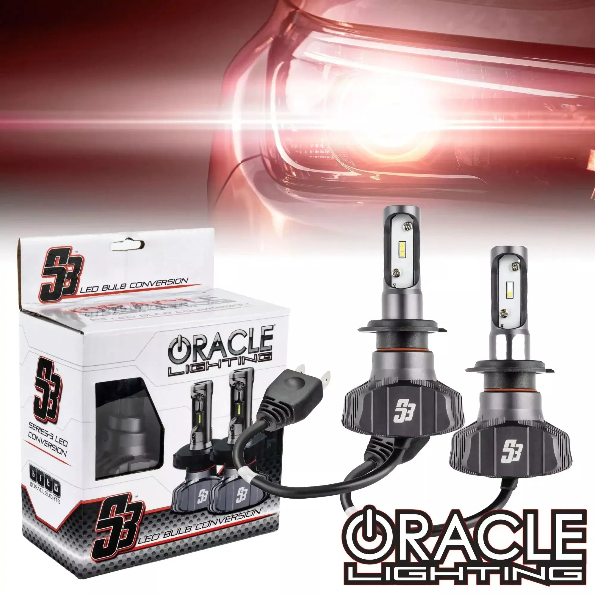 Oracle Lighting S5232-001 H7 - S3 LED Headlight Bulb Conversion Kit - 6000K