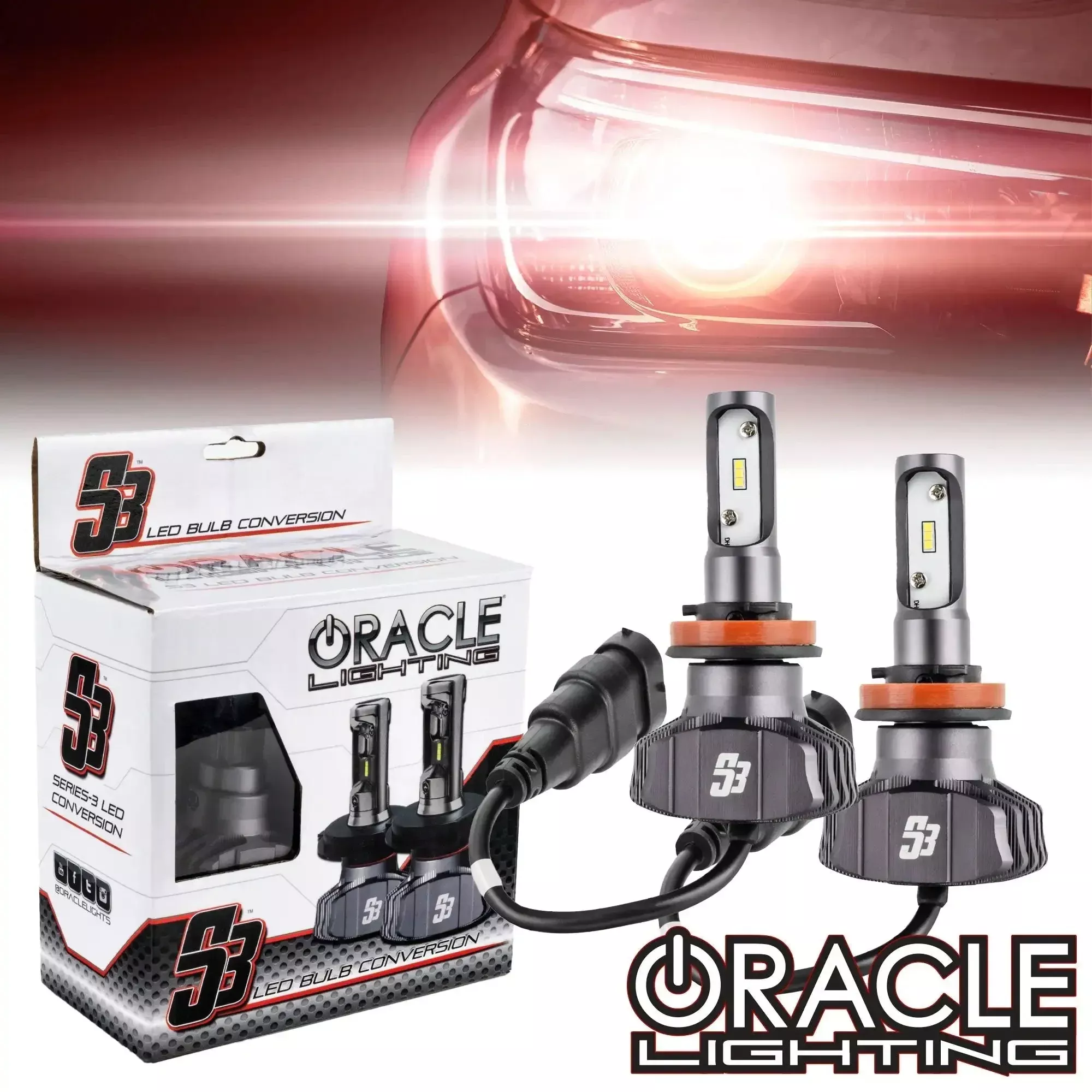Oracle Lighting S5235-001 H11 - S3 LED Headlight Bulb Conversion Kit - 6000K