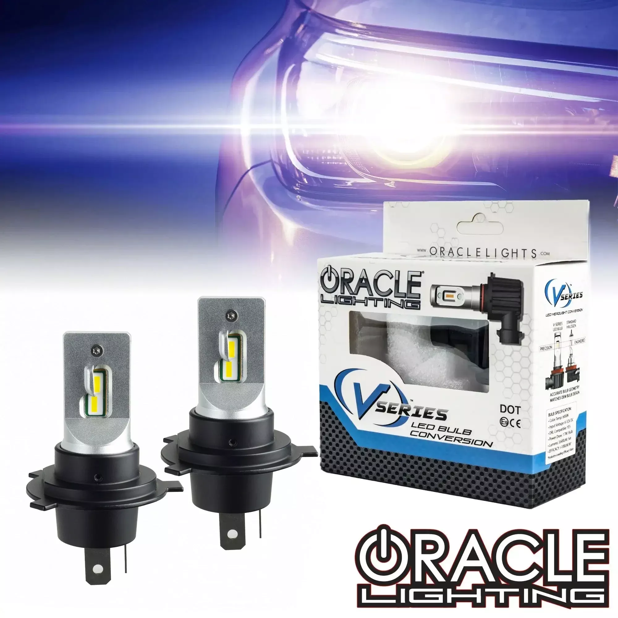Oracle Lighting V5231-001 H4 - VSeries LED Headlight Bulb Conversion Kit - 6000K