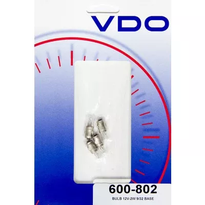 VDO Type A 9/32" (7mm) Metal Base Light Bulb, 12V, 2W (4 Pack)
